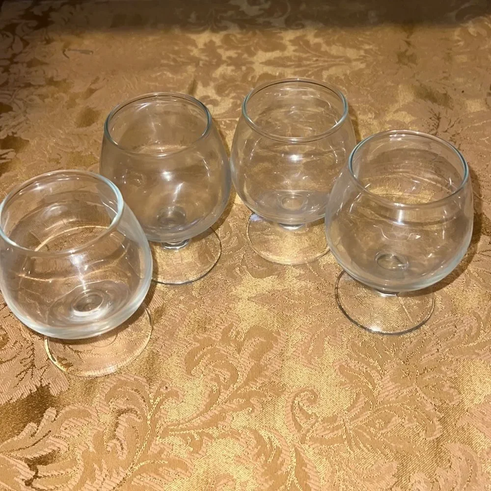 Vintage Mini Brandy Snifter Shot Glasses, Set of 4